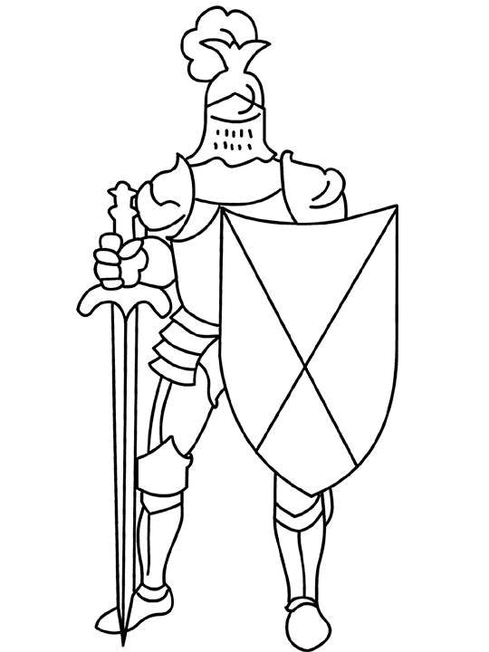 Plansa de colorat cu Cavaleri 50 46